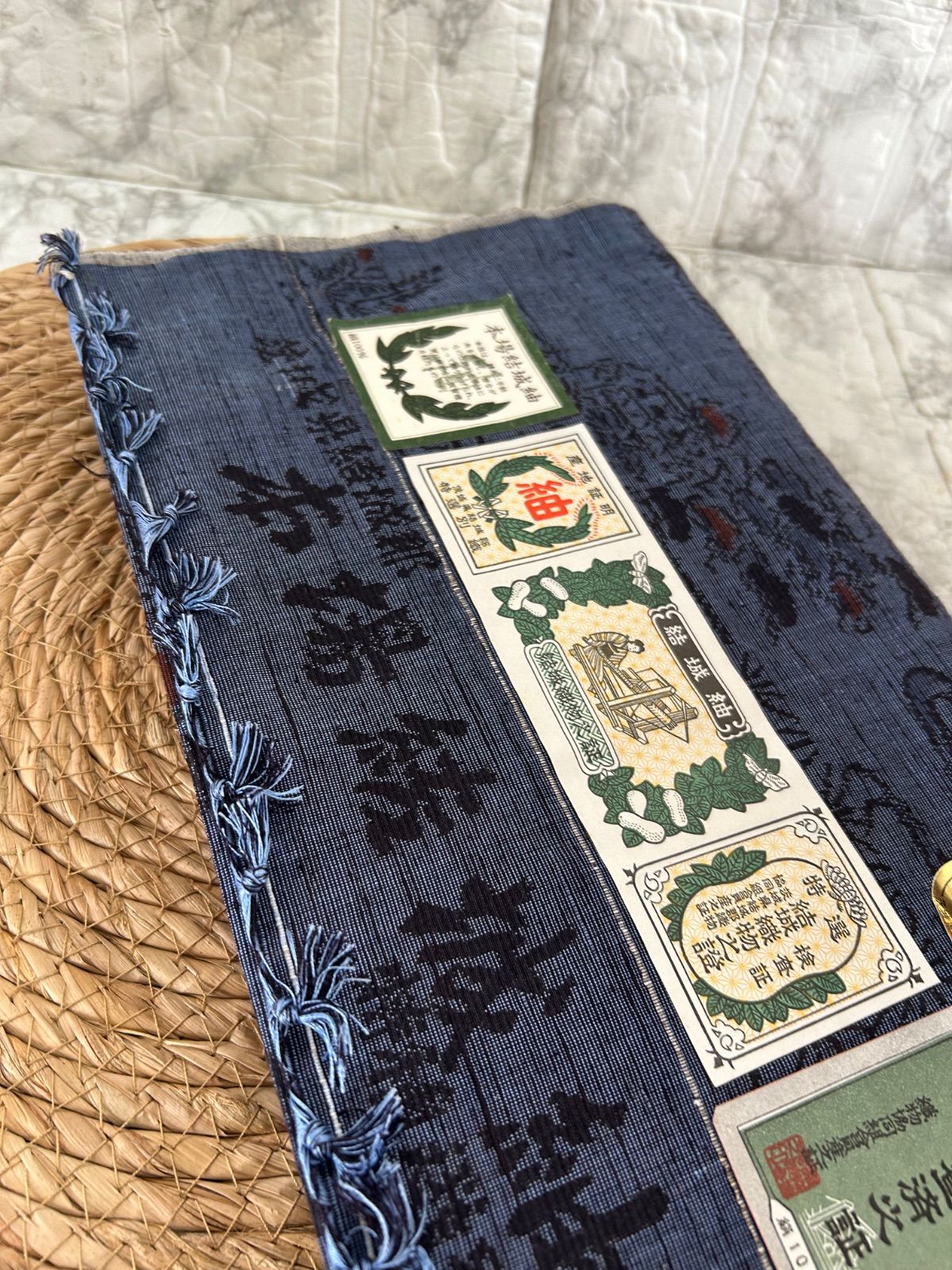 結城紬 反物 S 無形文化財指定 本場結城紬 反物 鑑定書付 未使用保管品