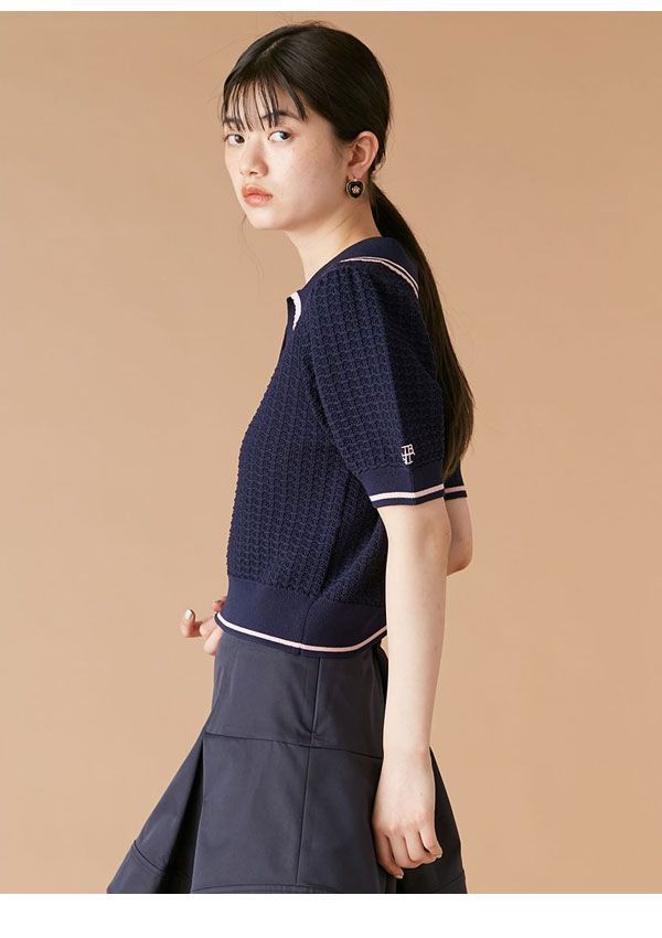 リリー ブラウン LILY BROWN トップス 25夏 【LILY BROWN×MARY QUANT】シアーポロニットトップス 半袖 クロップド丈 マリクワ コラボ lwnt254013 LILY BROWN×MARY QUANT】シアーポロニットトップス(ニット