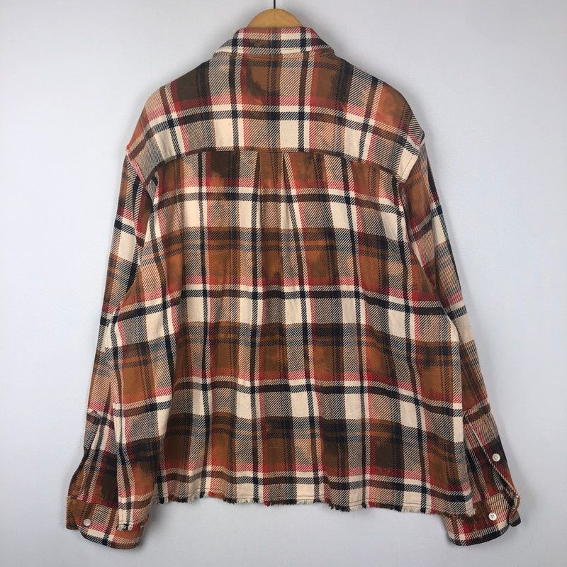 品 A BATHING APE アベイシングエイプ BLEACHED BAPE CHECK ZIP SHIRT 001SHK301005M ブリーチド ベイプ チェック ジップ シャツ 長袖 トップス 142-251002-ks-10-tei