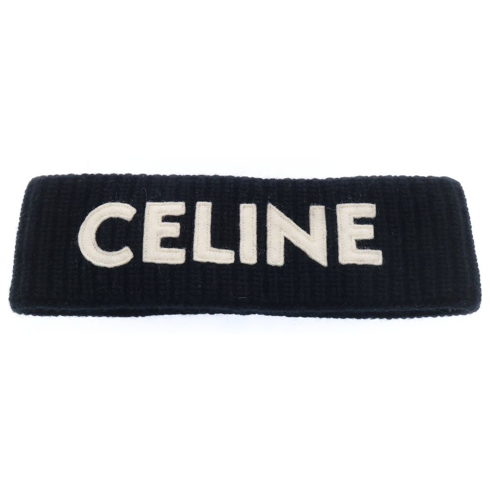 CELINE (セリーヌ) ロゴワッペン ウール ヘアバンド ブラック 