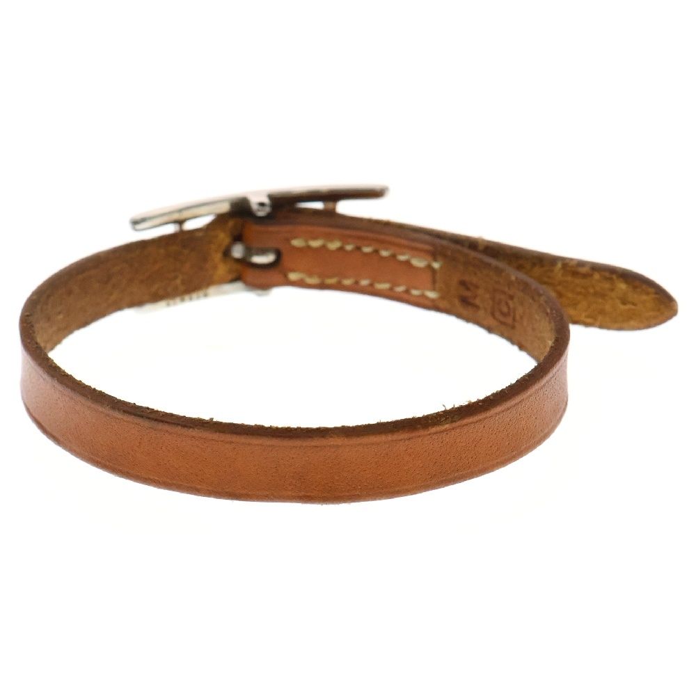 HERMES (エルメス) アピ3 □C刻印 レザーブレスレット シルバー金具
