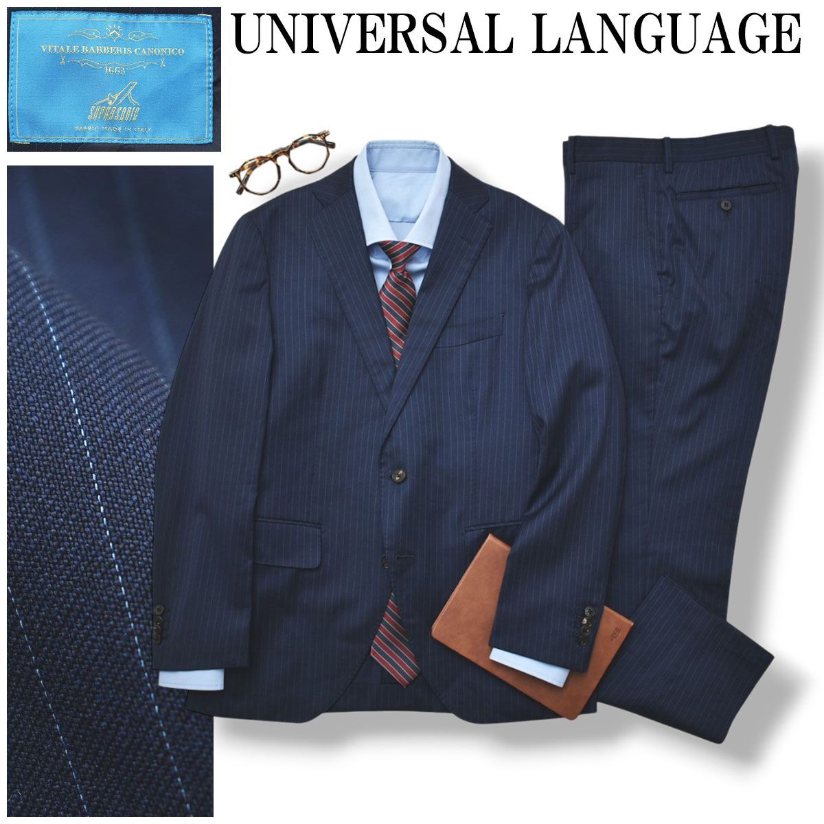 UNIVERSALLANGUAGE 未使用CANONICOネイビーチェックJK UNIVERSALLANGUAGE 未使用CANONICOネイビーチェックJK