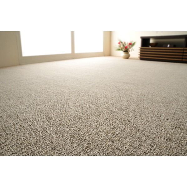 天然ウール100%の防炎カーペットカーペット オペラ 江戸間 4.5畳 約261×261cm グレー【代引不可】