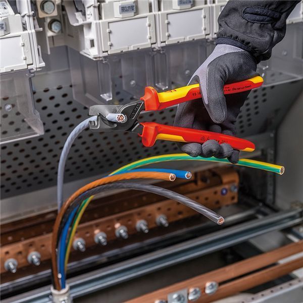 KNIPEX クニペックス 1000V絶縁ケーブルカッター ステップカットXL 全長225mm 9518-225 HRDEVELOPMENT_JP