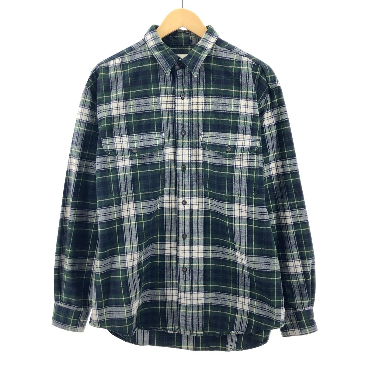 古着 エディーバウアー Eddie Bauer タータンチェック 長袖 ヘビーネルチェックシャツ メンズL/eaa385078