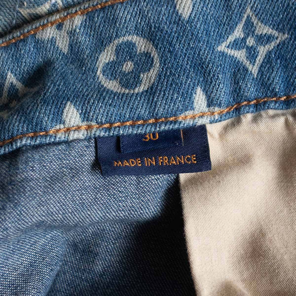 美品 LOUIS VUITTON LV ステッチ デニム パンツ 40 ブラック LOUIS VUITTON ルイヴィトン デニムパンツ 20SS RM201Q DKN