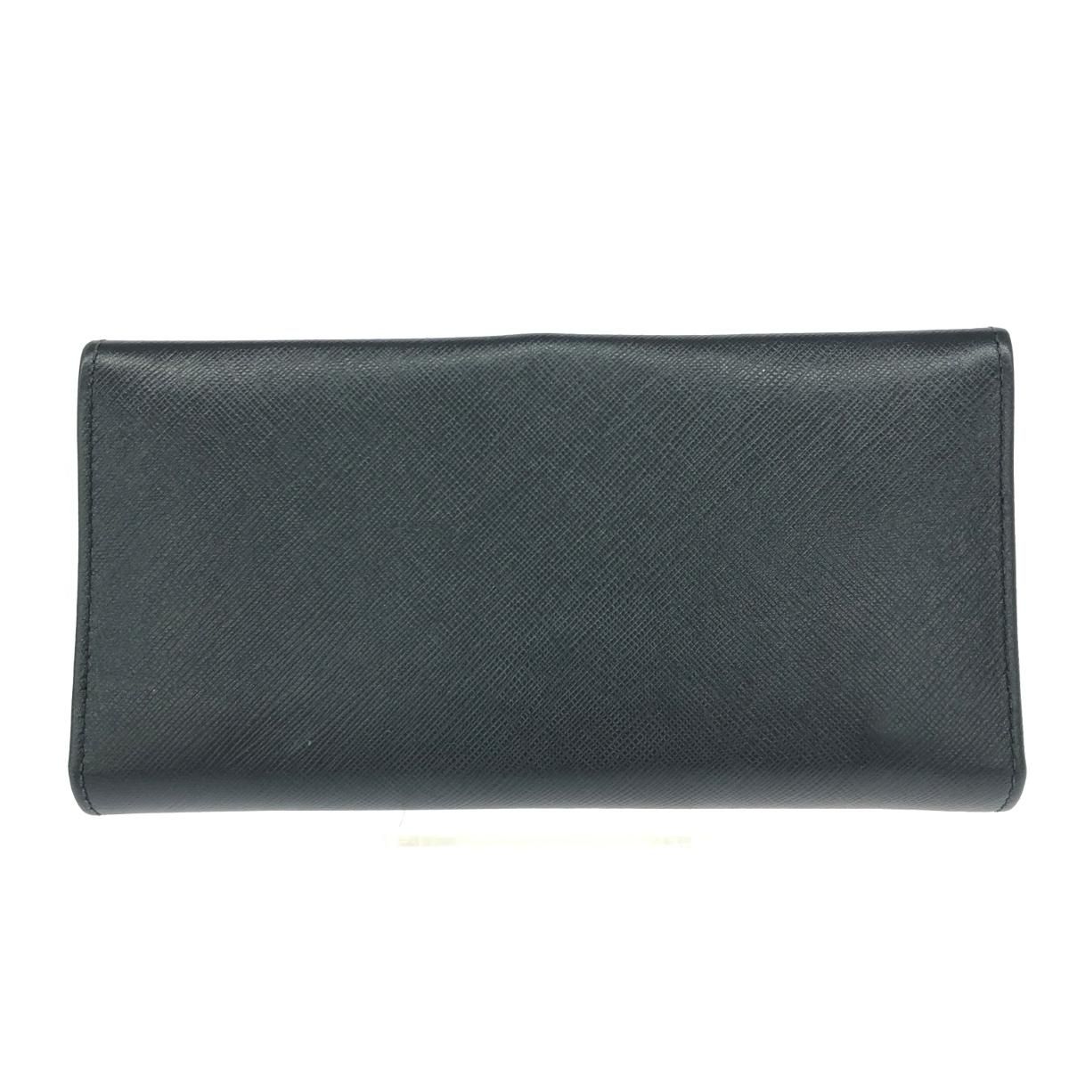 Salvatore Ferragamo サルヴァトーレフェラガモ 二つ折り長財布 ガンチーニ レザー ブラック ユニセックス 240001158284