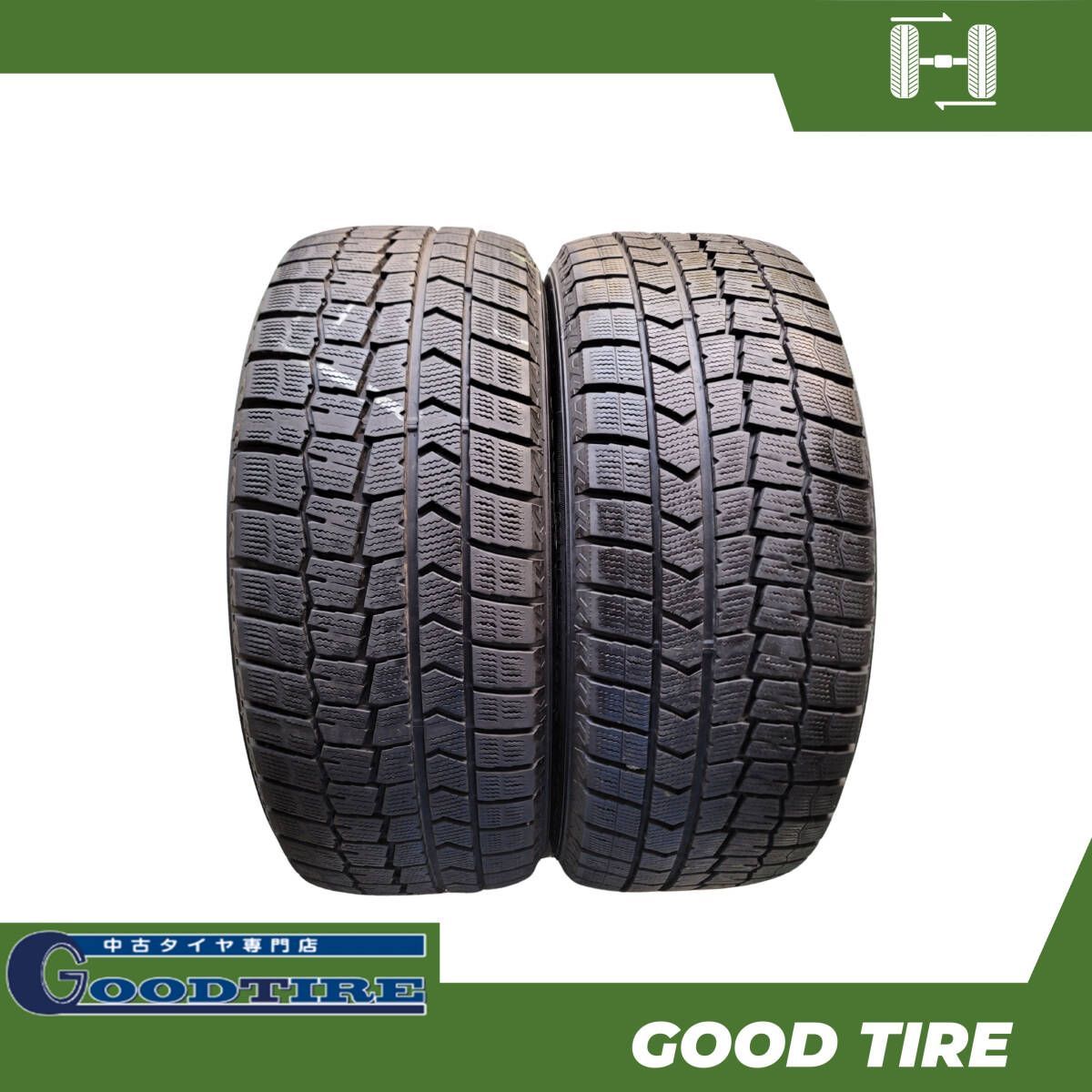 225|55R17 ダンロップ WINTER MAXX WM02 2019年製 冬用 2本 7.5分山 タイヤ タイヤ アルファード フーガ フォレスター 6876