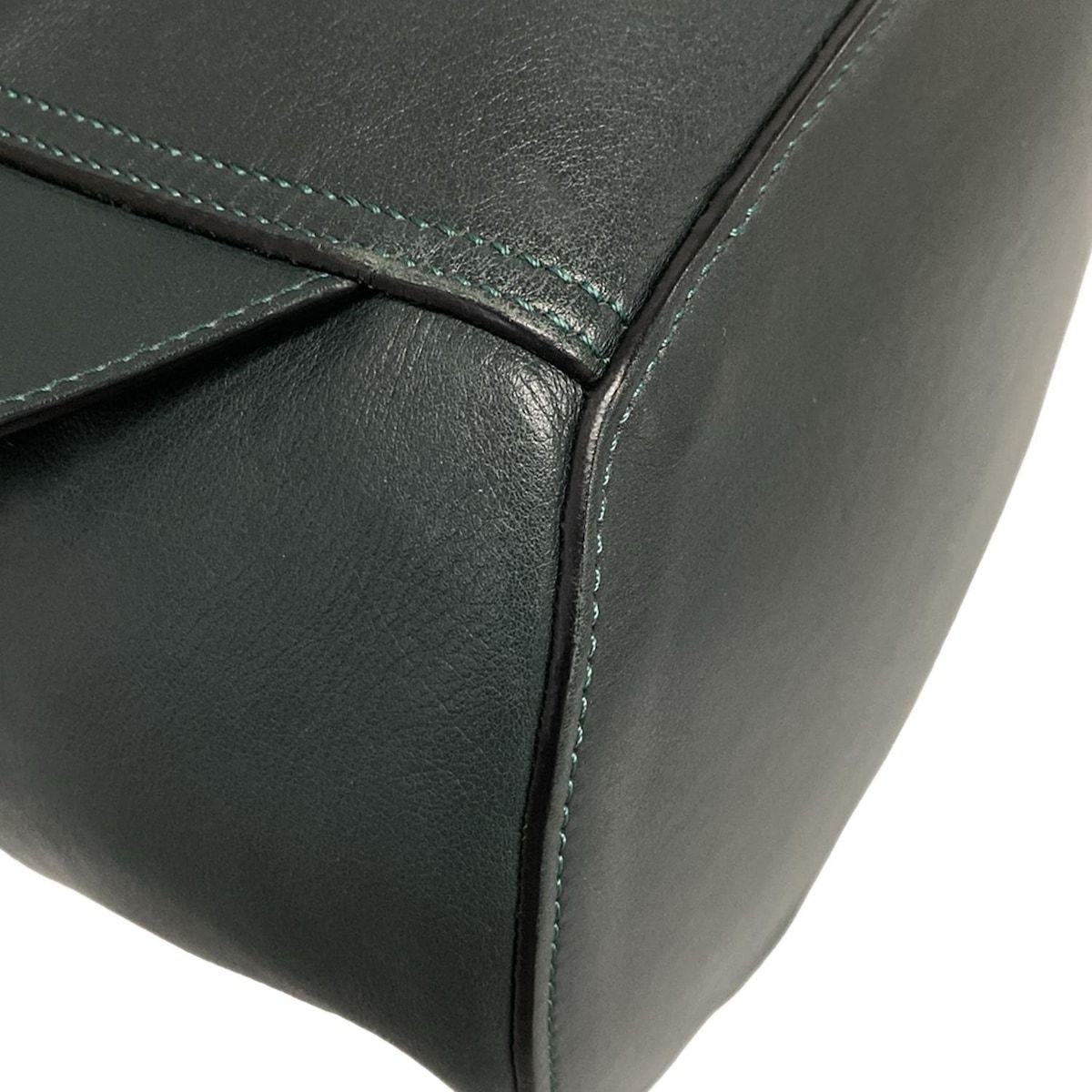 ロエベ レザーバックパック ダークグリーン LOEWE(ロエベ) リュックサック ドローストリング バックパック