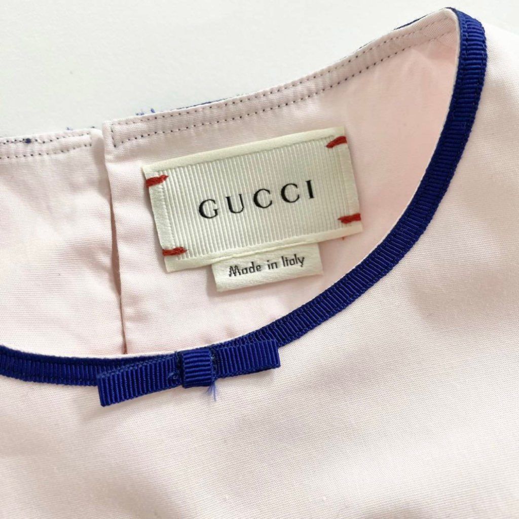 51i18 GUCCI グッチ ノースリーブワンピース 24 80cm相当 ピンク