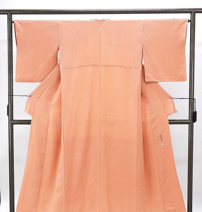 Y2495◇本加賀友禅 柿本市郎落款 手縫い仕立て 正絹 色無地 着物