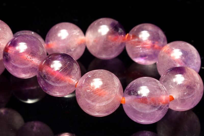 １点物 高品質 華やか ピンクスーパーセブンアメジスト 8mm ブレスレット パワーストーン 天然石 _MA8370