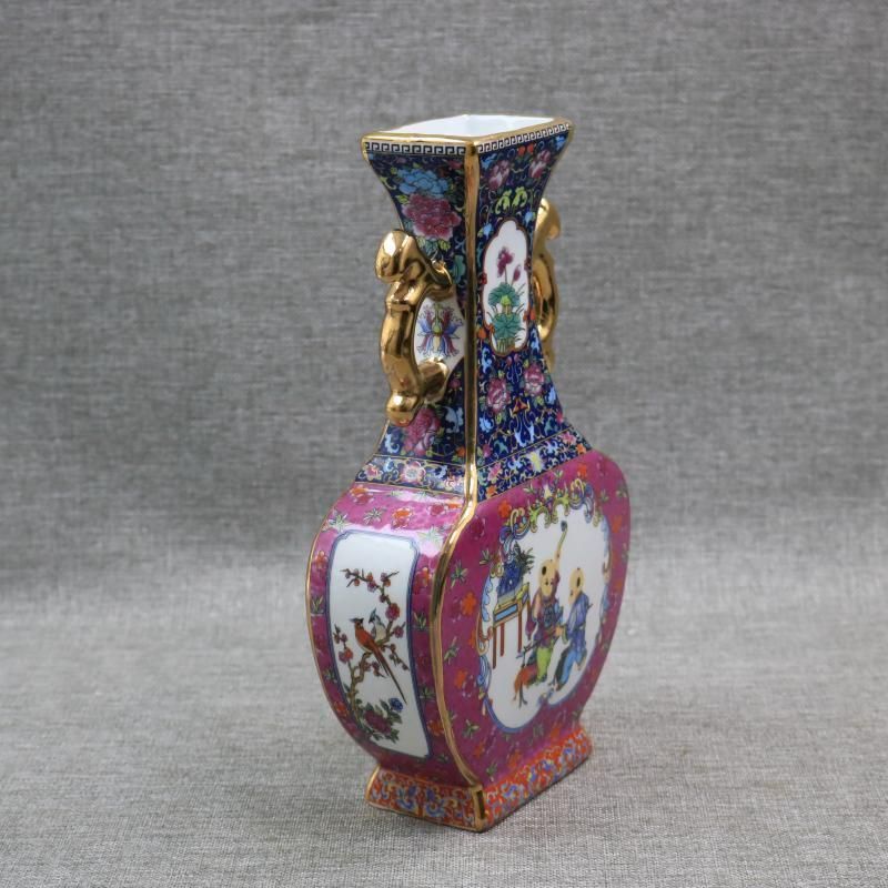 北宋青磁割れ両耳瓶  景徳鎮 陶磁器 装飾品 現代工芸品 美術品 置物 北宋青磁割れ両耳瓶 景徳鎮 陶磁器 装飾品 現代工芸品 美術品