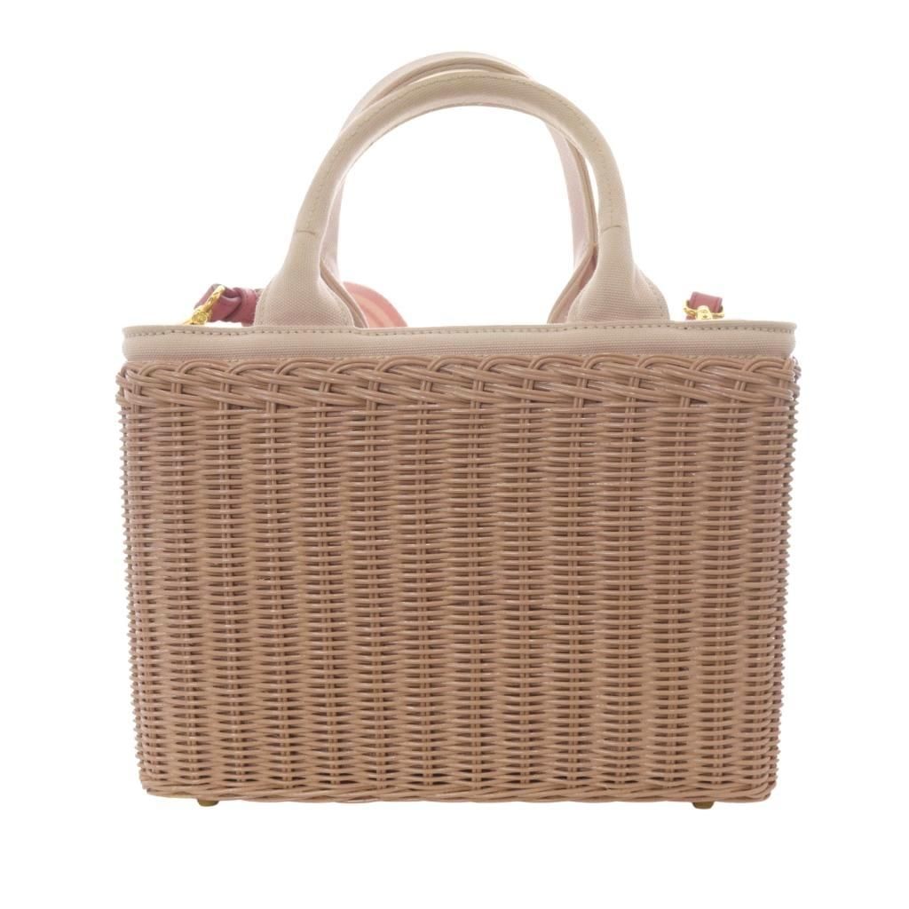 プラダ PRADA CANAPA ウィッカー 2WAYハンドバッグ ショルダー カゴ ピンク 1BG835 AQ OS OH DECORATOM_COM_BR