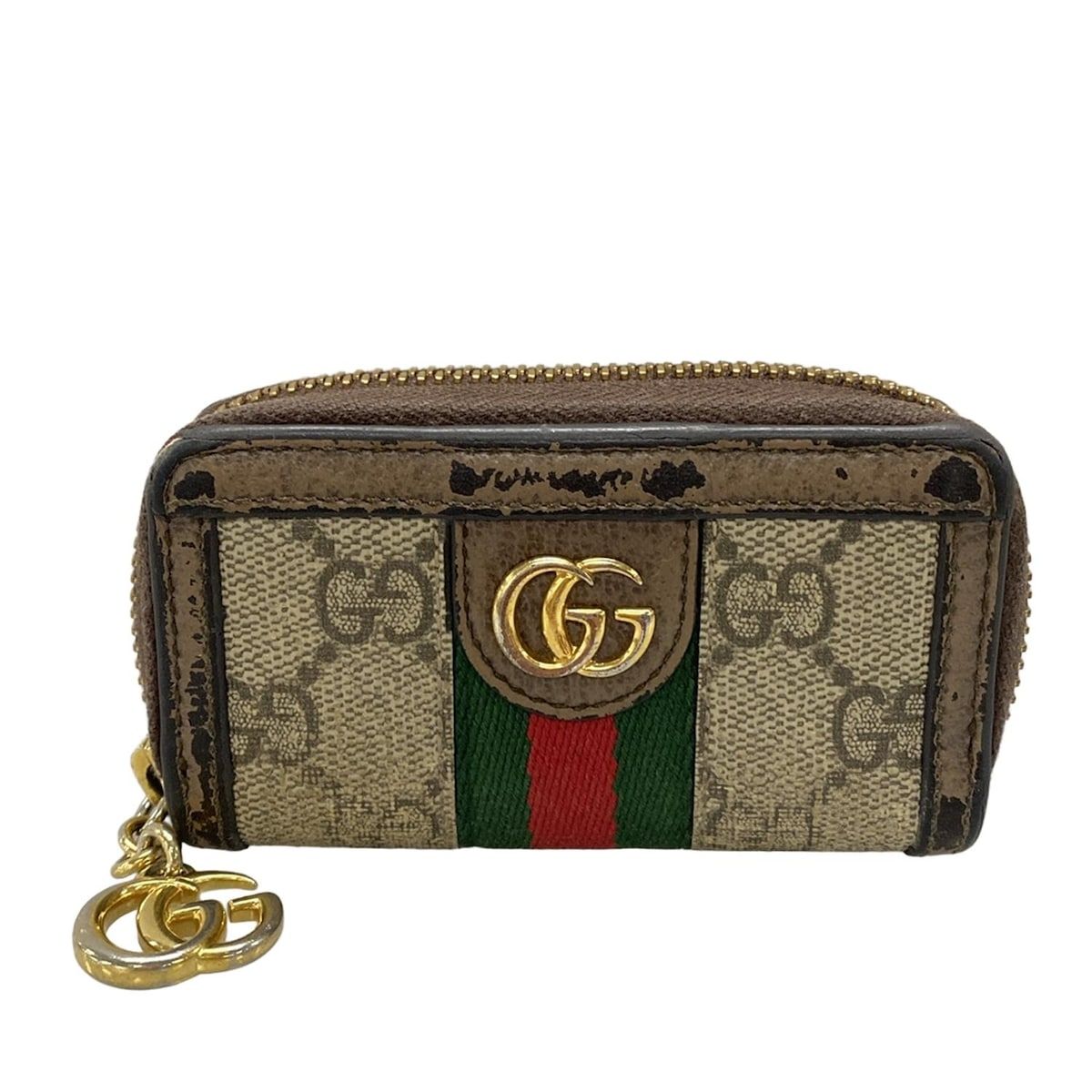 GUCCI グッチ キーケース オフィディア 523157 グレーベージュ×ダークブラウン×マルチ レザー