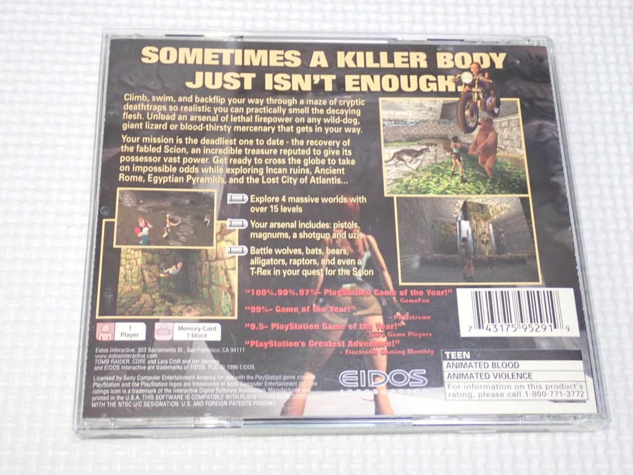 PS☆TOMB RAIDER 海外版 北米版☆箱付・説明書付・ソフト付