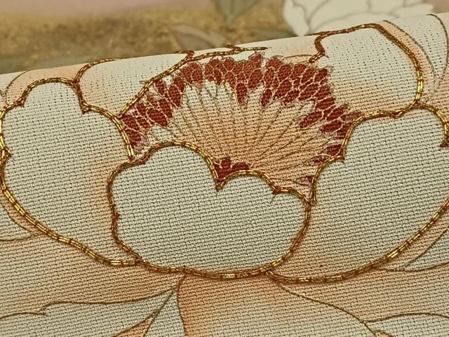 平和屋着物□訪問着 駒刺繍 枝花文 暈し染め 金彩 正絹 逸品  