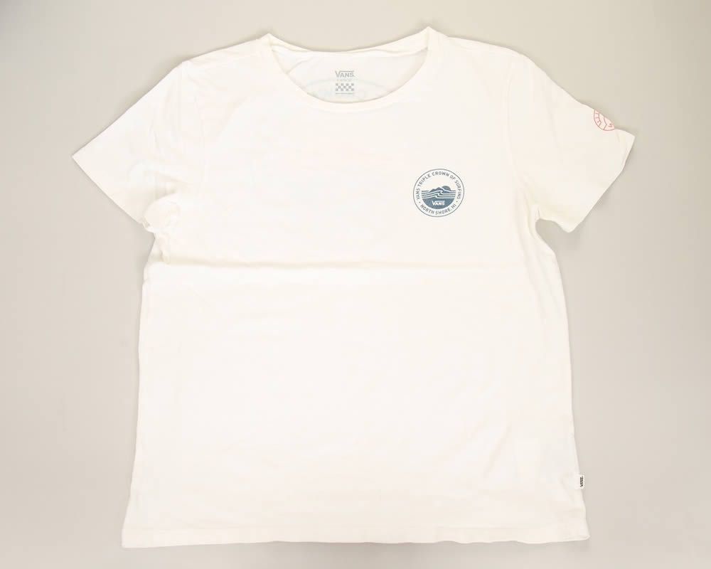 VANS WOMAN USED TEE NORTH SHORE バンズ レディース ユーズド コラボ 限定 Ｔシャツ ハワイ ハレイワ サーフショップ老舗【限定商品Ｔシャツ！USA HAWAII HALEIWA T-SHIRTS アメリカ ハワイ 限定モデル