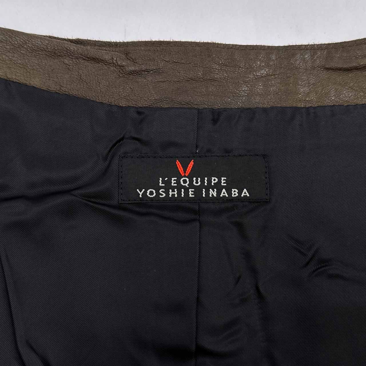 L'EQUIPE YOSHIE INABA 羊革 本革 ラムレザー ダブルジップ ノー L'EQUIPE YOSHIE INABA 羊革 本革 ラムレザー ダブルジップ ノー