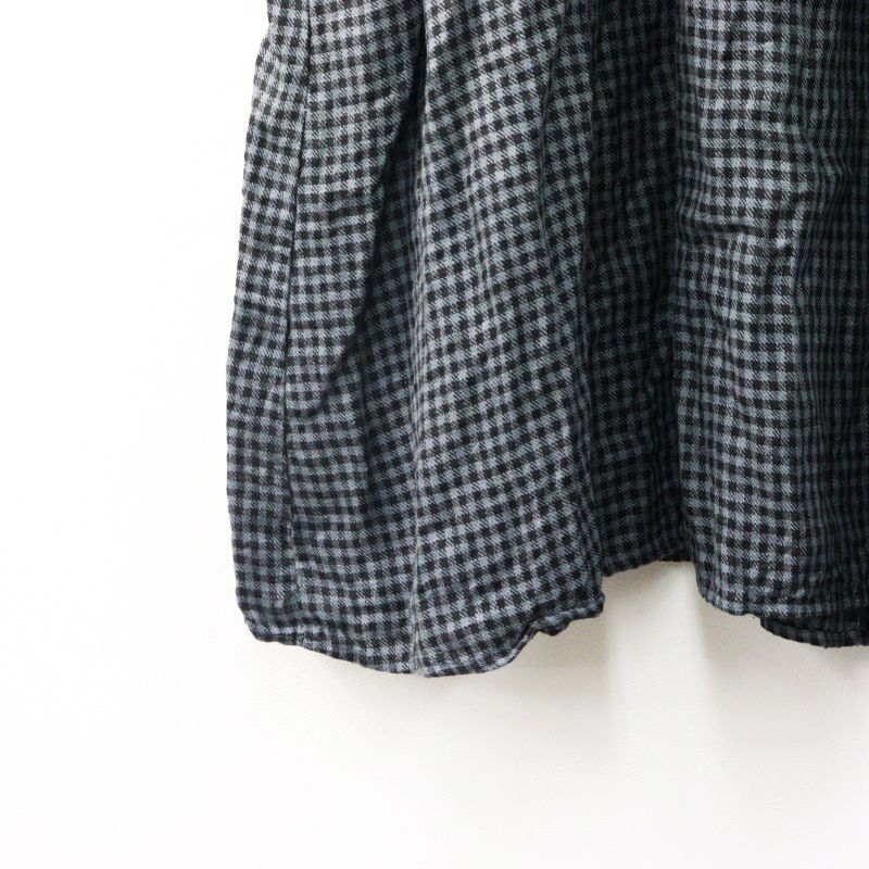 美品✨ フォグリネンワーク リトアニアリネン ワンピース ギンガムチェック フォグリネンワーク fog linen work リトアニアリネン ノーカラー