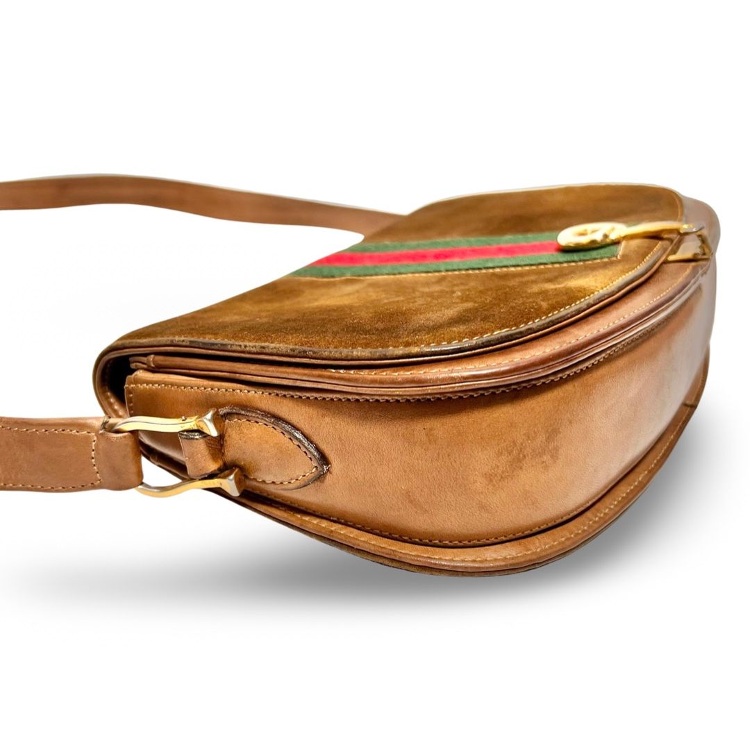 グッチ ショルダーバッグ シェリーライン オールドグッチ スエード GUCCI】グッチ オールドグッチ ショルダーバッグ シェリーライン