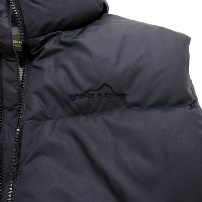 Eddie Bauer エディーバウアー　ダウンベスト　EB700 グースダウン エディバウアー 黒タグ グースダウンベスト カーキ 表記(XL