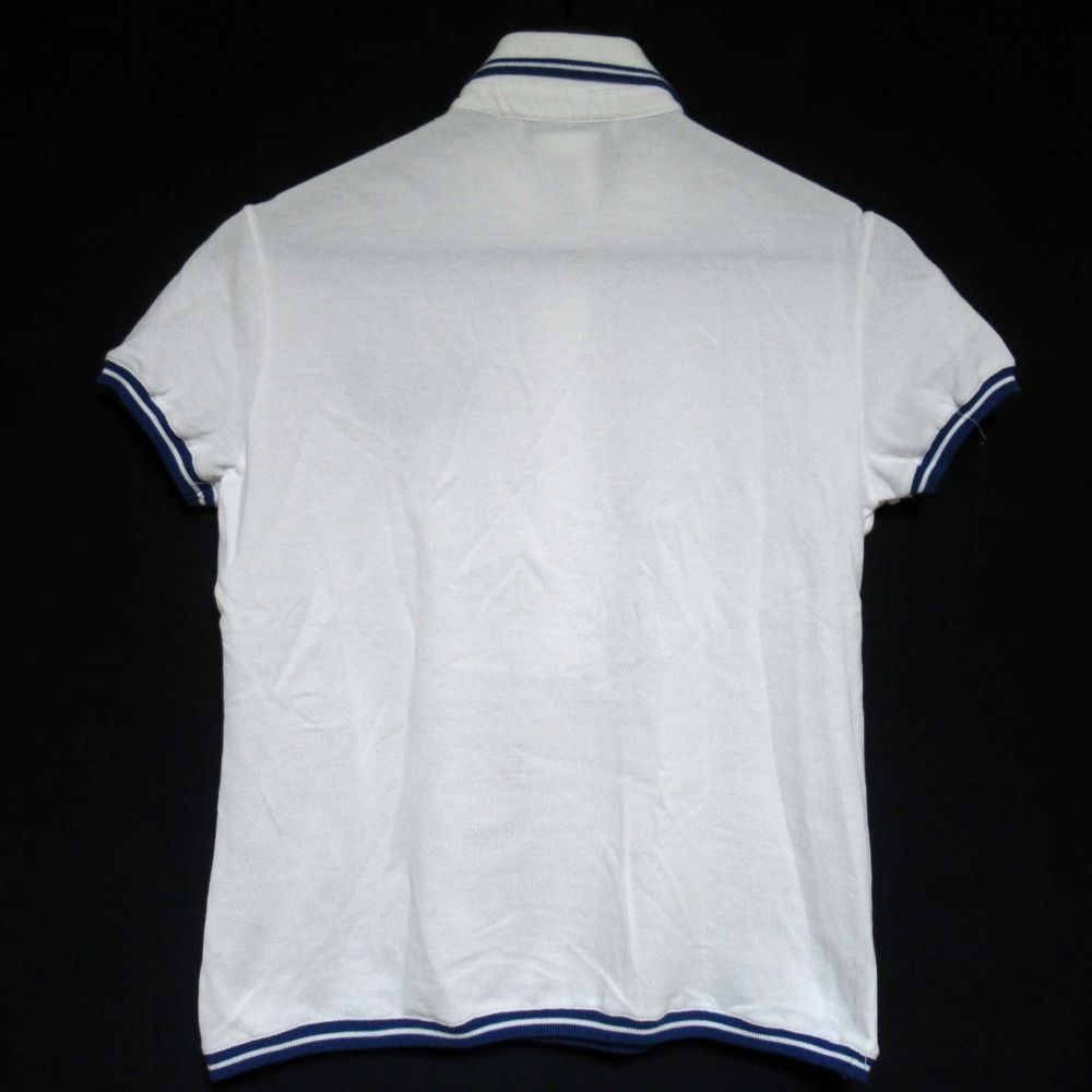 Christian Dior クリスチャンディオール ガリアーノ期 ロゴ刺繍 プリント 半袖 鹿の子 ポロシャツ I ホワイト レディース 古着