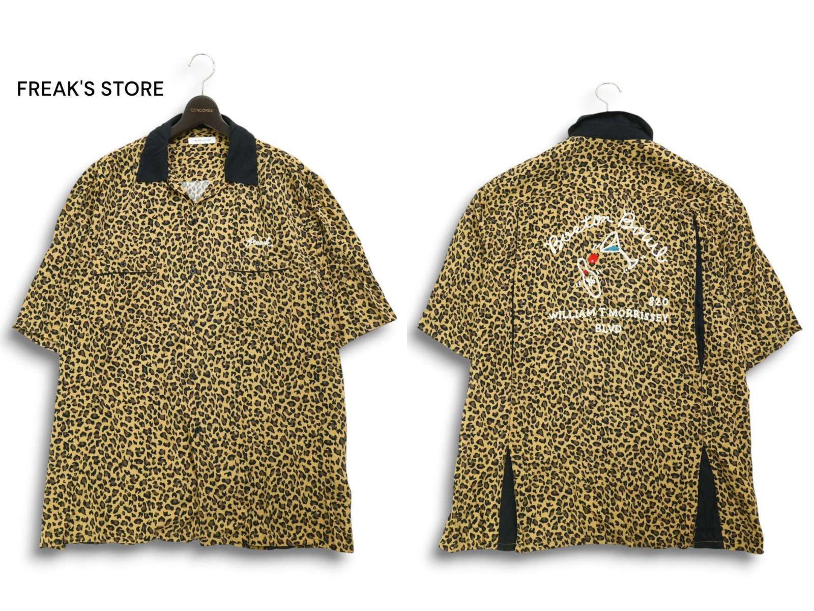 FREAK'S STORE ヒョウ柄　レーヨン シャツ ボーリングシャツ　黒　M FREAK'S STORE（フリークスストア）の「レーヨンボーリング