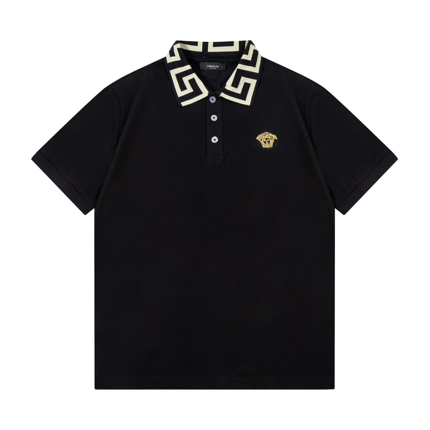 イタリア製 VERSACE ポロシャツ 刺繍 メデューサ 金ボタン old