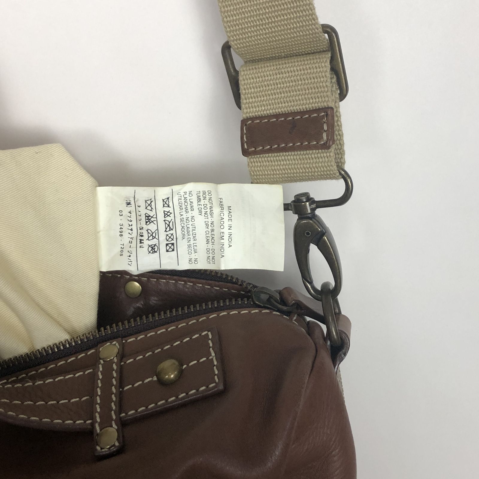 定価80%引き　MAX&Co. ブラウンショルダーバッグ Max&Co 2way レザーバッグ 牛革 ショルダーバッグ - メルカリ