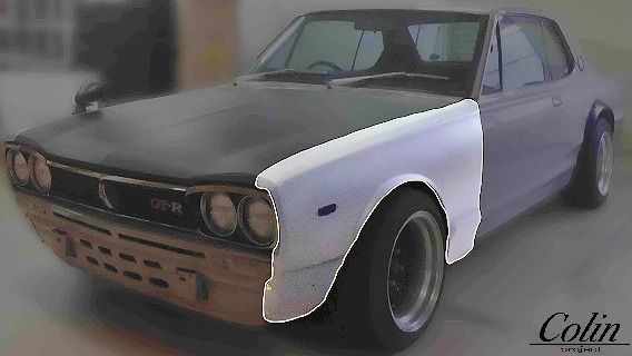M s 日産 GC10 ハコスカ スカイライン 1968-1972 Colin project フロントフェンダー 左側 L 左 コーリン 社外 パーツ 部品 外装 カスタム レストア 旧車 カー GC10FENDER-LH 要在庫