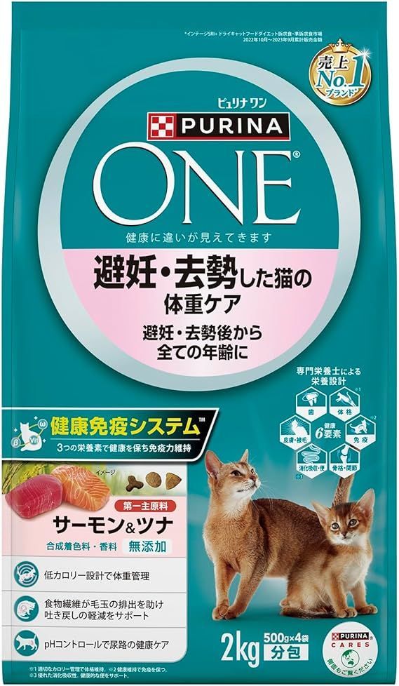 ピュリナ ワン キャットフード ドライ 避妊・去勢した猫の体重