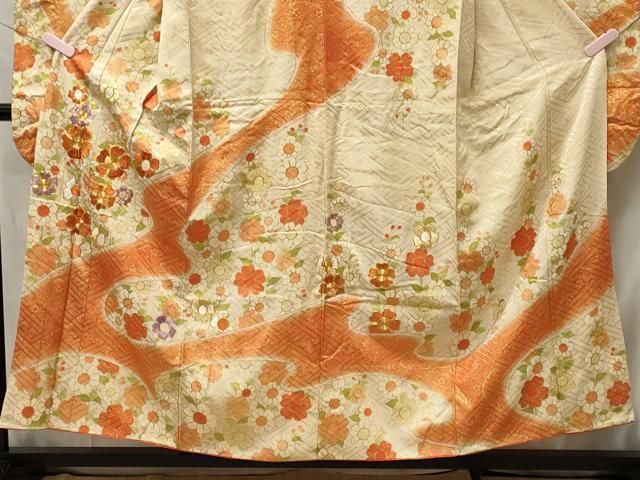 平和屋着物□豪華振袖 駒刺繍 立波草花文 暈し染め 金彩 正絹