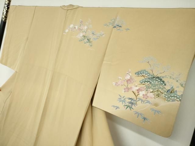 平和屋-こころ店□訪問着 単衣 中国三大刺繍 汕頭刺繍 スワトウ