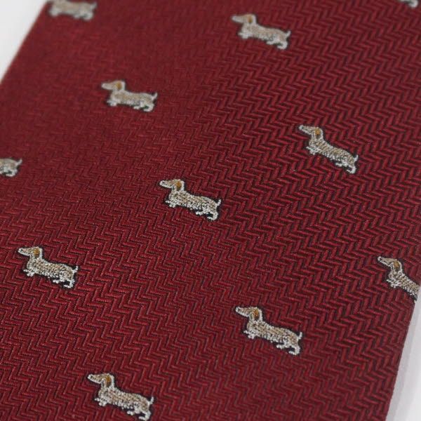 富士桜工房 kawaii ダックスフント 犬 赤 日本製 シルクジャカード 