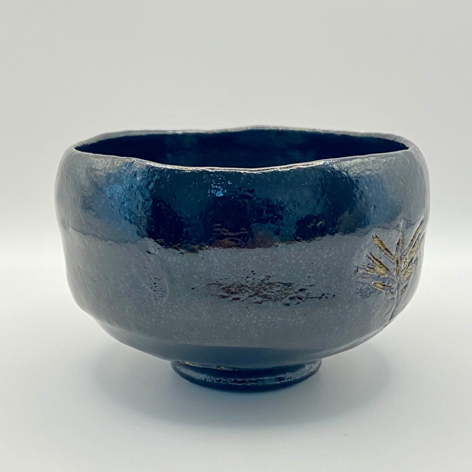 抹茶茶碗 黒楽 若松 佐々木松楽 紙箱入 茶道具 茶盌 茶器 伝統