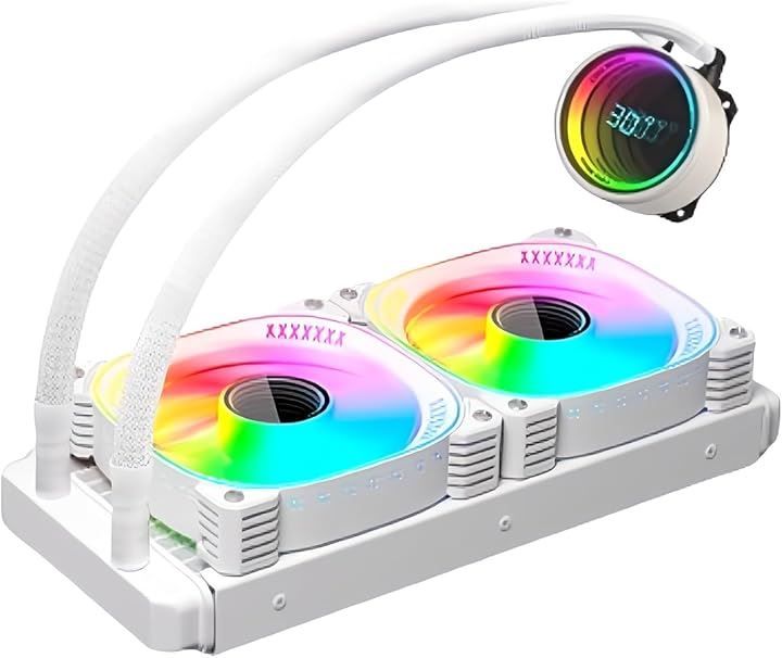 スモールラボ COOLMOON 簡易水冷クーラー 温度表示機能付き インフィニティ―ミラー CPUクーラー LED ARGB 5v 3pin LGA1700|1200|115X AMD AM5|AM4ソケットに対応 4pin PWM ファン制御