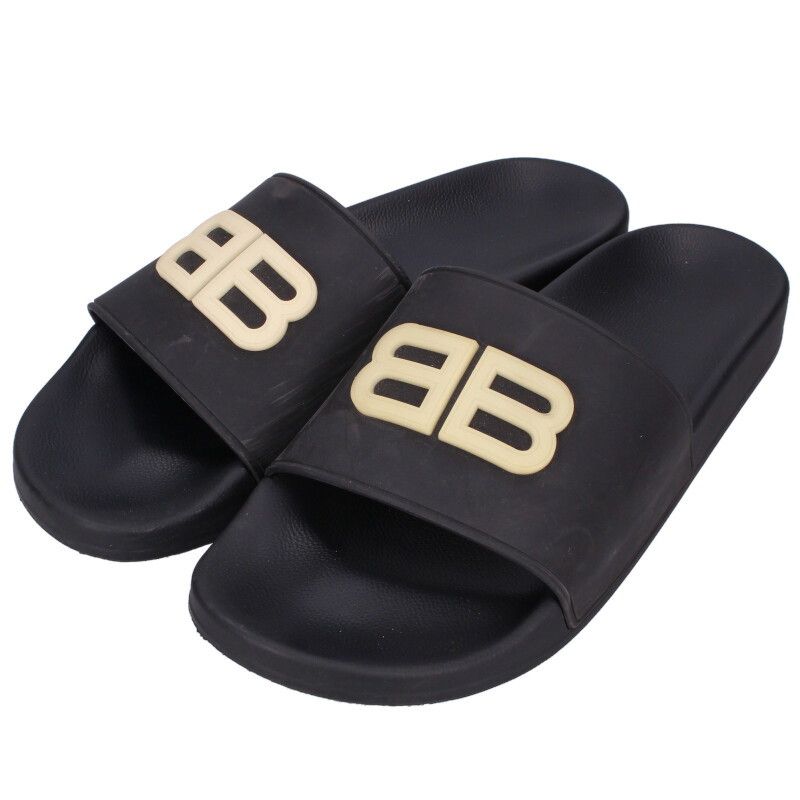 バレンシアガ POOL SLIDE CITIES BBロゴラバーサンダル メンズ 45(29.5  