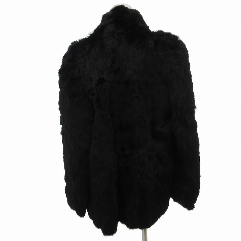 新作続々入荷。 ノーブランド ファーコート ジャケット ミドル リアルファー 13 XL 黒 ブラック |TZ 0902 【特別価格！】
