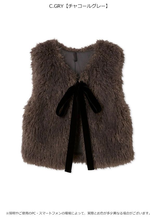 (新品)irise ファー ノースリーブベスト ブラウン 新品)irise ファー ノースリーブベスト ブラウン セール】ファー