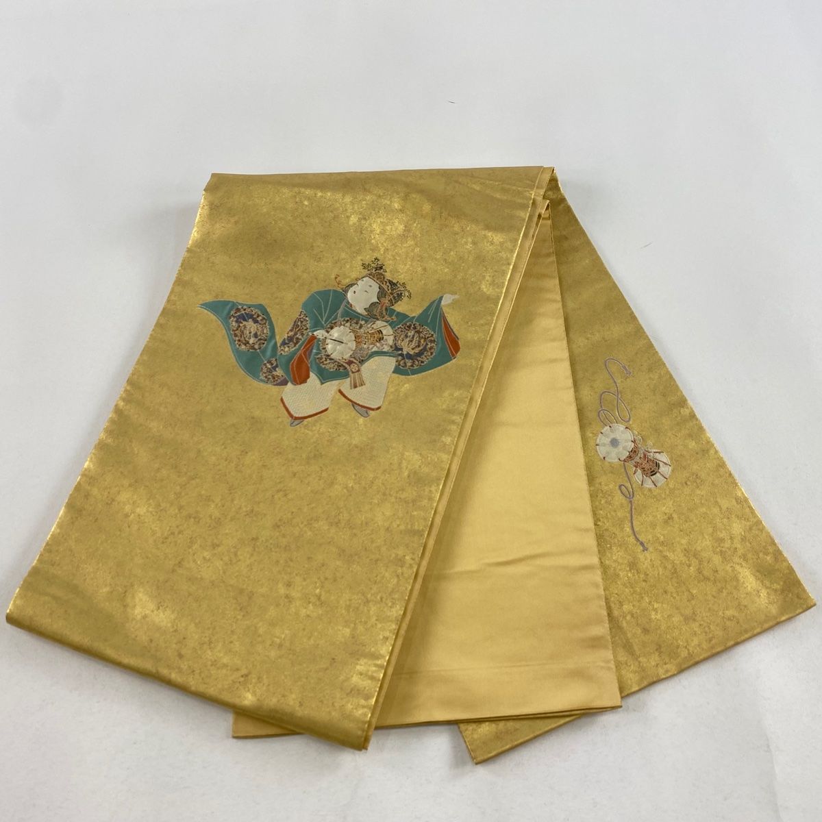 ZF-1141 袋帯 作家物 落款 刺繍 金箔 太鼓柄 正絹 逸品 ZF-1141 袋帯 作家物 落款 刺繍 金箔 太鼓柄 正絹 逸品 着物・浴衣