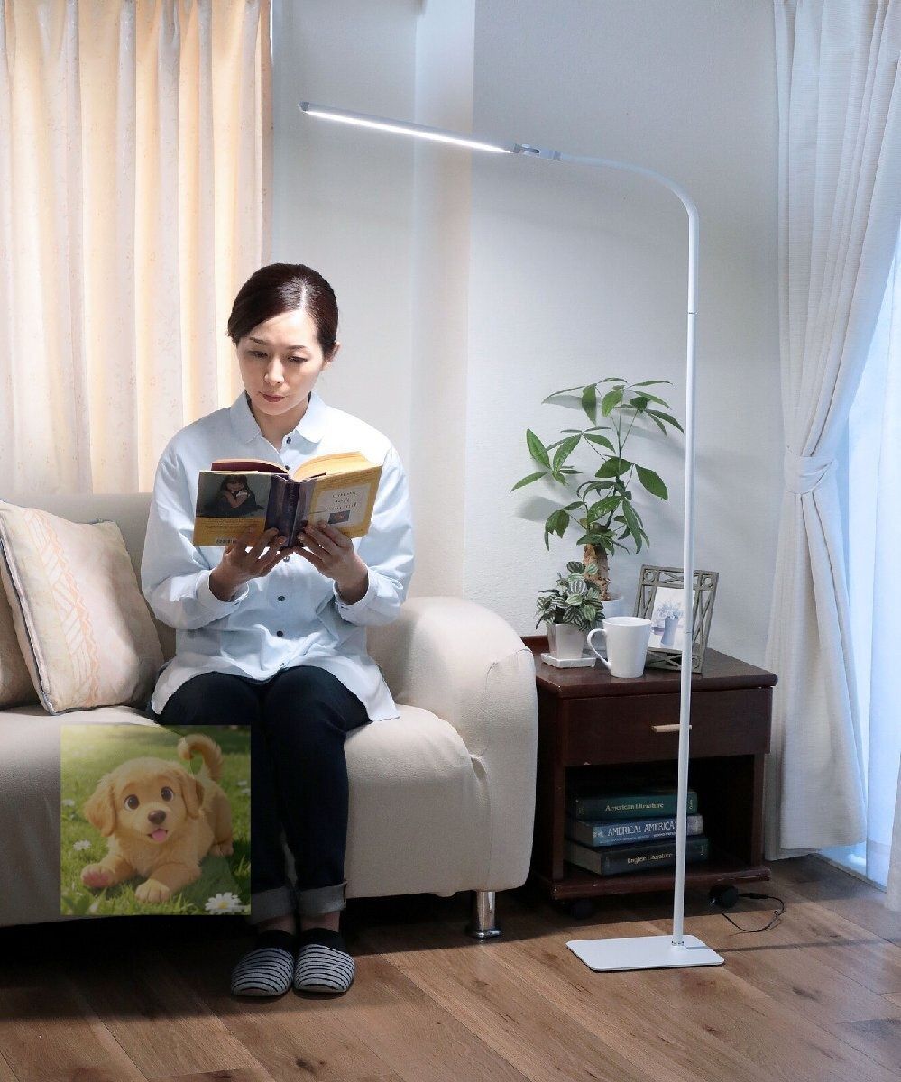 スリムソファサイドライト ブラック スリム スタンドライト 角度調節可 無段階調光 ベッドサイド ソファサイド NEXPOTALLINN_EU