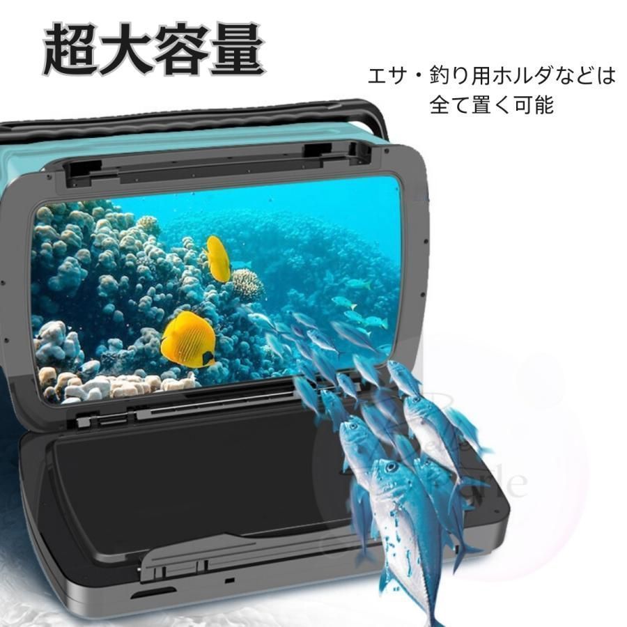 釣り用タックルボックス 餌箱 釣り箱 釣り道具箱 あと振れ止め収納箱 多機能釣り箱 ツールボックス 昇降釣り箱 保冷 kkkzcw