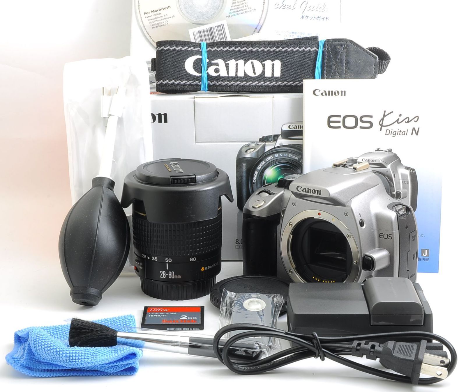 キャノン レンズセット Canon EOS Kiss Digital N 一眼デビューに最適