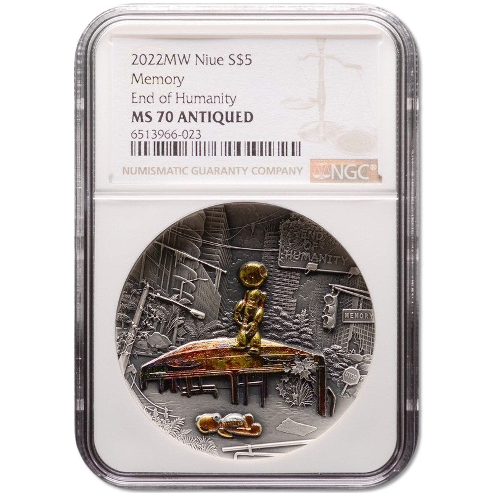 2 oz Silver End of Humanity Coin MS70 Niue | Fine Silver