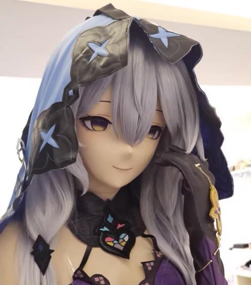 全頭マスク カツラ付き NO.1073 フルマスク ドール ヘッドロリータ人形 コスプレ マスク 仮装 着ぐるみ コスチューム 二次元