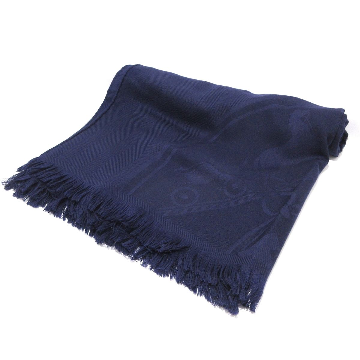 HERMES エルメス　ニュー　リブリス　262494S カシミヤ　ストール　紺 HERMES エルメス ニュー リブリス 262494S カシミヤ ストール 紺