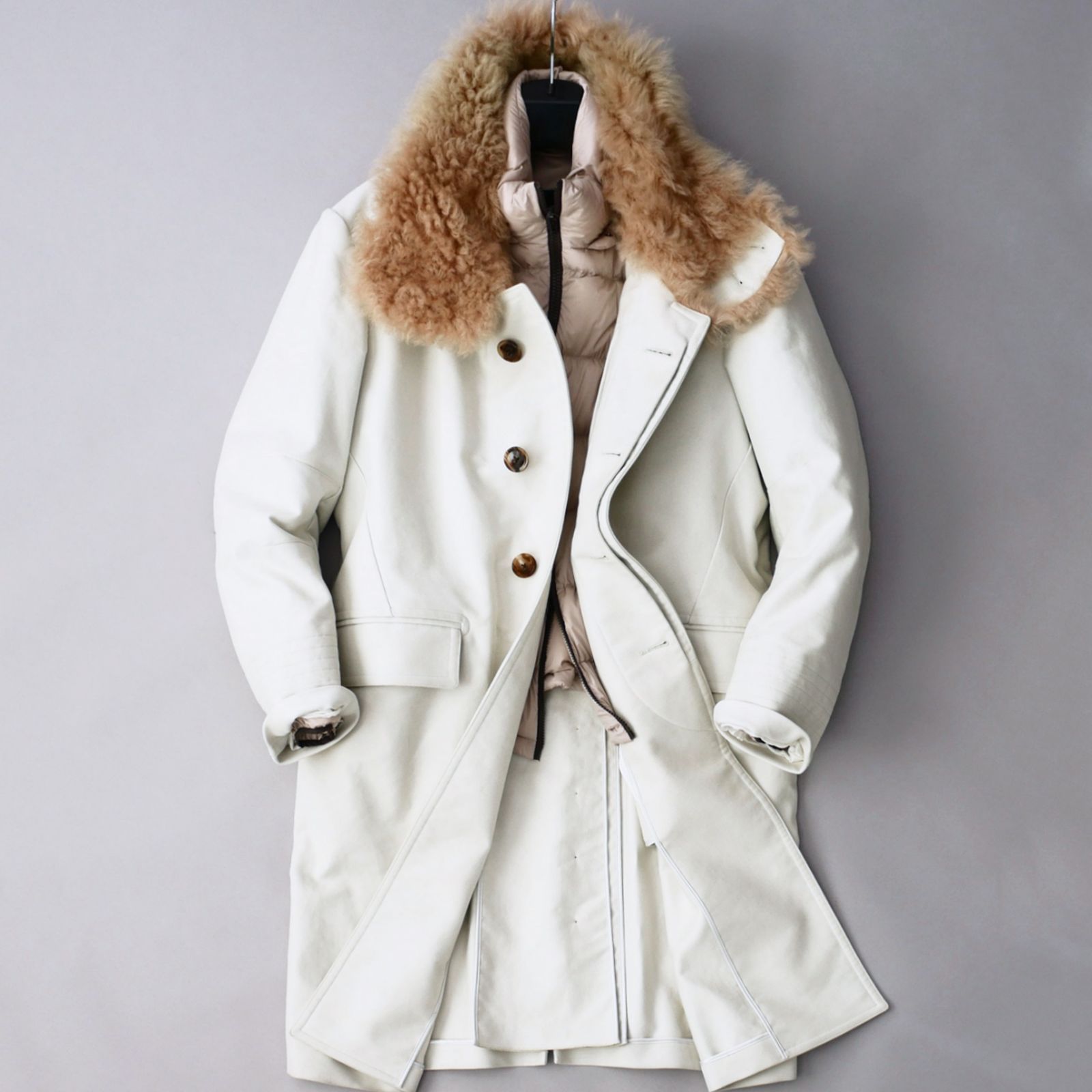 TOM FORD トムフォード ムートン コート48 a9817 トムフォード 究極の ミリタリー ダウン コート N-3B レザー×毛皮