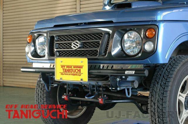 【ORS タニグチ】スキッドバーTypeA スチール（JA12・22用）ストレートカット 黒 OFF ROAD SERVICE TANIGUCHI