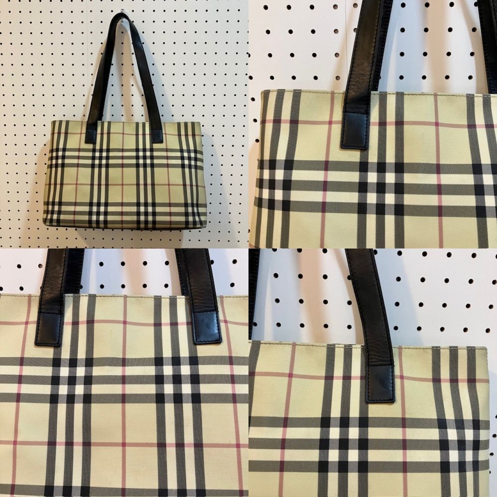 BURBERRY LONDON バーバリー トートバック　バケツ型 ノバチェック BURBERRYバーバリーノバチェック トートバッグ バケツ型 レザー